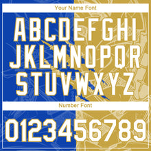 Laden Sie das Bild in den Galerie-Viewer, Custom Graffiti Pattern White Thunder Blue-Old Gold Scratch 3D Performance T-Shirt