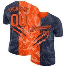 Laden Sie das Bild in den Galerie-Viewer, Custom Graffiti Pattern Orange-Navy Scratch 3D Performance T-Shirt