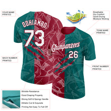 Charger l'image dans la galerie, Custom Graffiti Pattern White Teal-Crimson Scratch 3D Performance T-Shirt