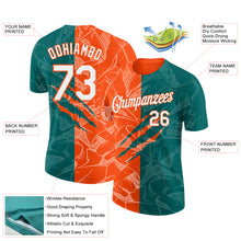 Charger l'image dans la galerie, Custom Graffiti Pattern White Teal-Orange Scratch 3D Performance T-Shirt