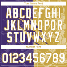 Charger l'image dans la galerie, Custom Graffiti Pattern White Purple-Old Gold Scratch 3D Performance T-Shirt