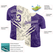Charger l'image dans la galerie, Custom Graffiti Pattern Purple-Cream Scratch 3D Performance T-Shirt