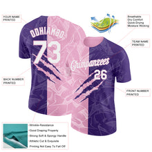 Charger l'image dans la galerie, Custom Graffiti Pattern White Purple-Light Pink Scratch 3D Performance T-Shirt
