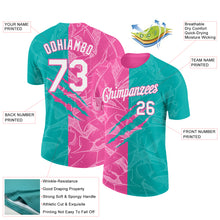 Charger l'image dans la galerie, Custom Graffiti Pattern White Aqua-Pink Scratch 3D Performance T-Shirt