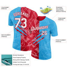 Charger l'image dans la galerie, Custom Graffiti Pattern White Sky Blue-Red Scratch 3D Performance T-Shirt