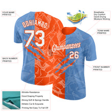 Charger l'image dans la galerie, Custom Graffiti Pattern White Light Blue-Orange Scratch 3D Performance T-Shirt