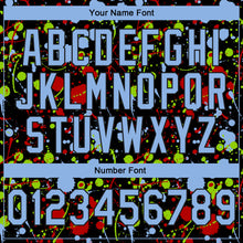 Load image into Gallery viewer, Custom Stitched Graffiti Pattern Light Blue-Black 3D Splash Grunge Art Sports Pullover Sweatshirt Hoodie