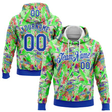 Load image into Gallery viewer, Custom Stitched Graffiti Pattern Thunder Blue-White 3D Watercolor Grunge Art Sports Pullover Sweatshirt Hoodie