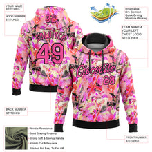 Load image into Gallery viewer, Custom Stitched Graffiti Pattern Pink-Black 3D Watercolor Grunge Art Sports Pullover Sweatshirt Hoodie