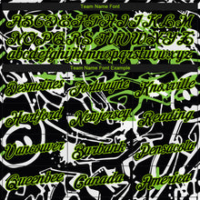 Load image into Gallery viewer, Custom Stitched Graffiti Pattern Black-Aurora Green 3D Abstract Grunge Art Sports Pullover Sweatshirt Hoodie