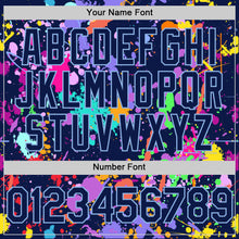 Charger l'image dans la galerie, Custom Graffiti Pattern Navy-Light Blue Authentic Baseball Jersey