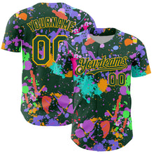 Charger l'image dans la galerie, Custom Graffiti Pattern Green-Gold Authentic Baseball Jersey