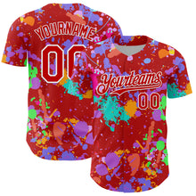 Laden Sie das Bild in den Galerie-Viewer, Custom Graffiti Pattern Red-White Authentic Baseball Jersey