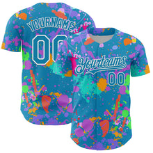 Charger l'image dans la galerie, Custom Graffiti Pattern Panther Blue-White Authentic Baseball Jersey