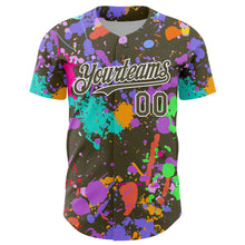 Laden Sie das Bild in den Galerie-Viewer, Custom Graffiti Pattern Olive-White Authentic Baseball Jersey