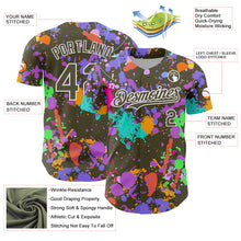 Laden Sie das Bild in den Galerie-Viewer, Custom Graffiti Pattern Olive-White Authentic Baseball Jersey