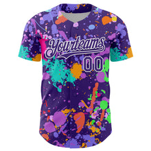 Charger l'image dans la galerie, Custom Graffiti Pattern Purple-White Authentic Baseball Jersey
