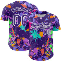 Charger l'image dans la galerie, Custom Graffiti Pattern Purple-White Authentic Baseball Jersey