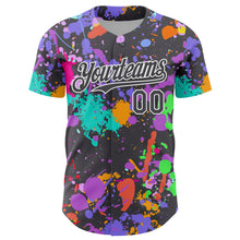 Charger l'image dans la galerie, Custom Graffiti Pattern Steel Gray-White Authentic Baseball Jersey