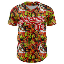 Laden Sie das Bild in den Galerie-Viewer, Custom Graffiti Pattern Red-White Splatter Authentic Baseball Jersey