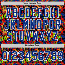 Charger l'image dans la galerie, Custom Graffiti Pattern Royal-White Splatter Authentic Baseball Jersey