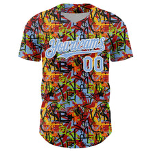 Загрузить изображение в средство просмотра галереи, Custom Graffiti Pattern Light Blue-White Splatter Authentic Baseball Jersey