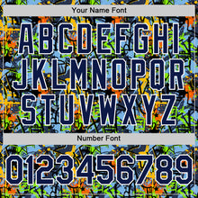 Charger l'image dans la galerie, Custom Graffiti Pattern Navy-White Splatter Authentic Baseball Jersey