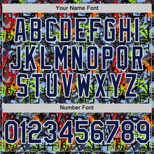 Charger l'image dans la galerie, Custom Graffiti Pattern Navy-White Splatter Authentic Baseball Jersey