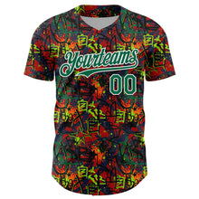 Laden Sie das Bild in den Galerie-Viewer, Custom Graffiti Pattern Kelly Green-White Splatter Authentic Baseball Jersey
