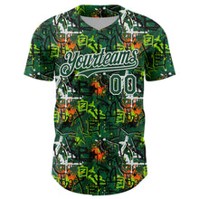 Charger l'image dans la galerie, Custom Graffiti Pattern Green-White Splatter Authentic Baseball Jersey