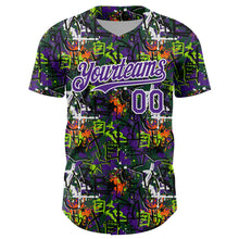 Charger l'image dans la galerie, Custom Graffiti Pattern Purple-White Splatter Authentic Baseball Jersey