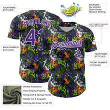Charger l'image dans la galerie, Custom Graffiti Pattern Purple-White Splatter Authentic Baseball Jersey
