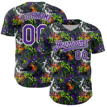 Charger l'image dans la galerie, Custom Graffiti Pattern Purple-White Splatter Authentic Baseball Jersey