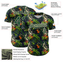 Charger l'image dans la galerie, Custom Graffiti Pattern Green-Cream Splatter Authentic Baseball Jersey