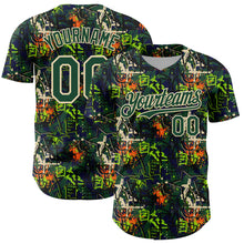 Charger l'image dans la galerie, Custom Graffiti Pattern Green-Cream Splatter Authentic Baseball Jersey