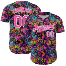 Load image into Gallery viewer, Custom Graffiti Pattern Pink-White Splatter Authentic Baseball Jersey