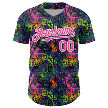 Charger l'image dans la galerie, Custom Graffiti Pattern Pink-White Splatter Authentic Baseball Jersey