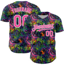 Charger l'image dans la galerie, Custom Graffiti Pattern Pink-White Splatter Authentic Baseball Jersey