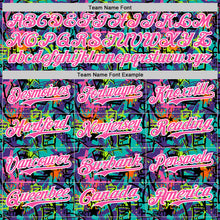 Charger l'image dans la galerie, Custom Graffiti Pattern Pink-White Splatter Authentic Baseball Jersey