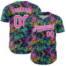 Charger l'image dans la galerie, Custom Graffiti Pattern Pink-White Splatter Authentic Baseball Jersey