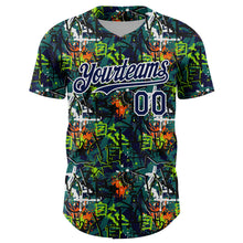 Charger l'image dans la galerie, Custom Graffiti Pattern Navy-White Splatter Authentic Baseball Jersey