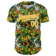 Load image into Gallery viewer, Custom Graffiti Pattern Gold-White Splatter Authentic Baseball Jersey