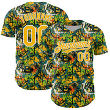 Load image into Gallery viewer, Custom Graffiti Pattern Gold-White Splatter Authentic Baseball Jersey