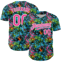 Load image into Gallery viewer, Custom Graffiti Pattern Pink-White Splatter Authentic Baseball Jersey