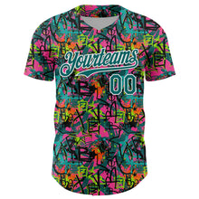 Laden Sie das Bild in den Galerie-Viewer, Custom Graffiti Pattern Teal-White Splatter Authentic Baseball Jersey