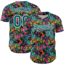 Laden Sie das Bild in den Galerie-Viewer, Custom Graffiti Pattern Teal-White Splatter Authentic Baseball Jersey