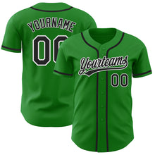 Load image into Gallery viewer, Custom Grass Green Black-White Authentic Baseball Jersey