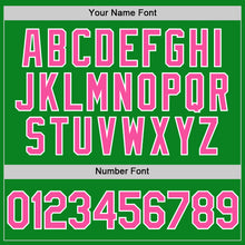 Load image into Gallery viewer, Custom Grass Green Pink-White Authentic Baseball Jersey