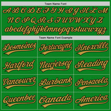 Load image into Gallery viewer, Custom Grass Green Old Gold-Black Authentic Baseball Jersey
