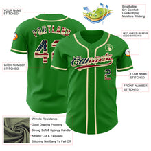 Load image into Gallery viewer, Custom Grass Green Vintage USA Flag-Cream Authentic Baseball Jersey